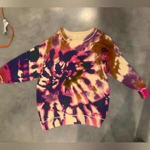 Natural Life Tie Dye Knit Sweater Pink Purple Size S/M 100% Cotton